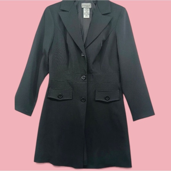 Breakin Loose size 10 long black coat has stretch nice lightweight material EUC - Picture 1 of 5